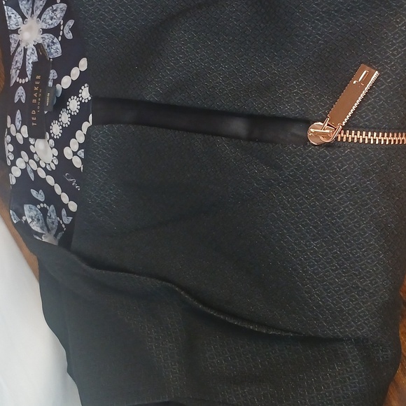 New W Tags! TED BAKER Elegant Taylored Black Dress with Front Zipper - Picture 10 of 12